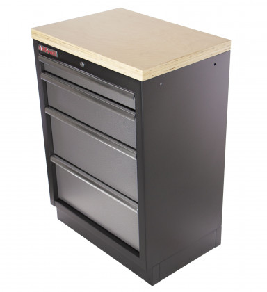 Celokovová dílenská skříňka PROFI se 4-mi šuplíky 680x458x910 mm - TGC1304