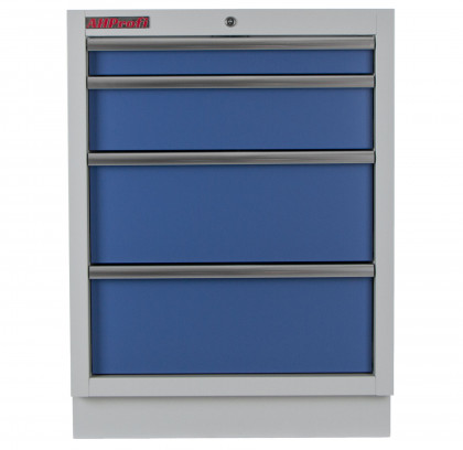 Celokovová dílenská skříňka PROFI BLUE se 4-mi šuplíky 680x458x910 mm - MTGC1304