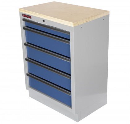 Celokovová dílenská skříňka PROFI BLUE s 5-ti šuplíky 680x458x910 mm - MTGC1305