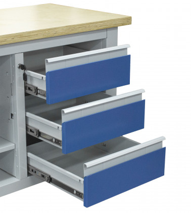 Pracovní stůl se třemi zásuvkami a skříňkou - TSK5413-L