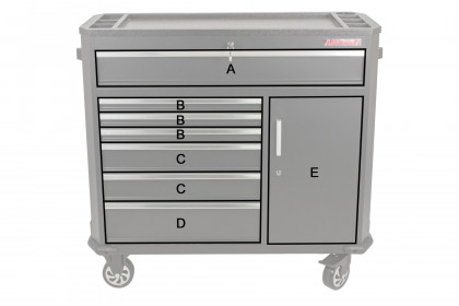 Uzamykatelná kovová skříňka na nářadí - TBR9407-X