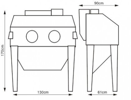 Pískovací box, 420 l - TRG4222-W