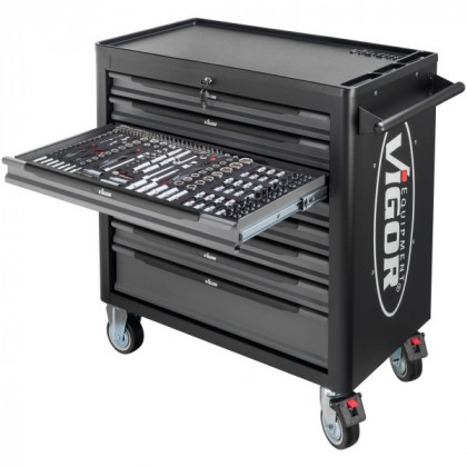 Dílenský profesionální vozík VIGOR na nářadí s 8 šuplíky - V4481