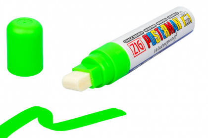 Fixy na sklo Posterman voděodolné - 15 mm - zelená fl. - 458040030