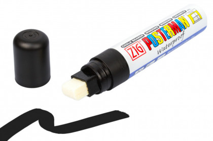 Fixy na sklo Posterman voděodolné - 15 mm - černá - 458100020