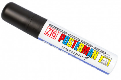 Fixy na sklo Posterman voděodolné - 15 mm - černá - 458100020