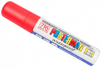 Fixy na sklo Posterman voděodolné - 15 mm - červená - 458020020