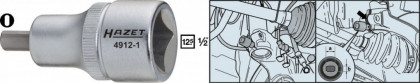 Rozpínací přípravek na pouzdra ložiska kola 1/2" HAZET pro VAG - HA156368 (4912-1)
