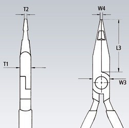 Kleště s půlkulatými čelistmi a středovým břitem 160 mm  - 2701160