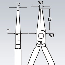 Půlkulaté rovné kleště 160 mm (pro telefonní spoje) - 2925160