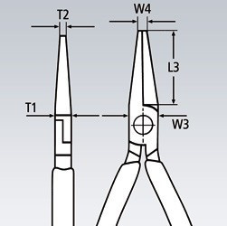 Rovné ploché kleště 160 mm Knipex VDE typu Langbeck chromované - 3016160