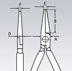 Přesné rovné půlkulaté kleště na elektroniku 135 mm  - 3422130