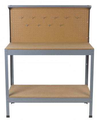 Pracovní dílenský stůl ECONOMY s děrovanou deskou a úložným prostorem - WT4300