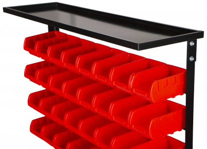 Kovový regál s plastovými boxy 47 ks - SBRF3447