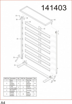 Kovový regál s plastovými boxy 47 ks - SBRF3447