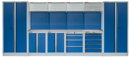 Kvalitní PROFI BLUE dílenský nábytek - 4535 x 495 x 2000 mm - MTGS1300BB3