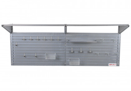 Děrovaná deska včetně dvou polic a příslušenství 1200 x 380 x 16mm - AL8030