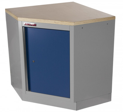 Celokovová rohová dílenská skříňka PROFI BLUE jednokřídlá - MTGC1300B