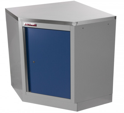 Celokovová rohová dílenská skříňka PROFI BLUE jednokřídlá - MTGC1300B