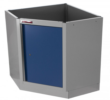 Celokovová rohová dílenská skříňka PROFI BLUE jednokřídlá - MTGC1300B