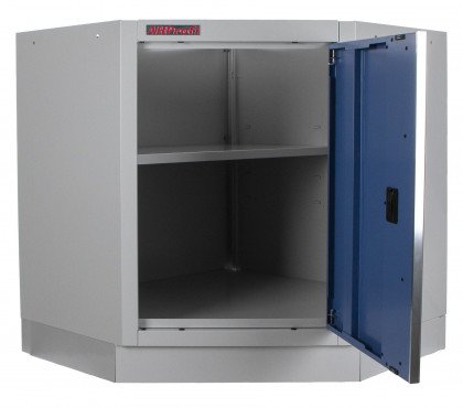 Celokovová rohová dílenská skříňka PROFI BLUE jednokřídlá - MTGC1300B