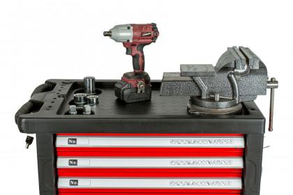 Dílenský vozík prázdný 685 x 455 x 975 mm, 7 zásuvek - H14019P