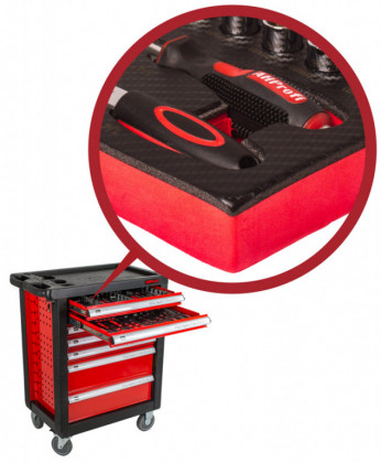 Dílenský vozík prázdný 685 x 455 x 975 mm, 7 zásuvek - H14019P