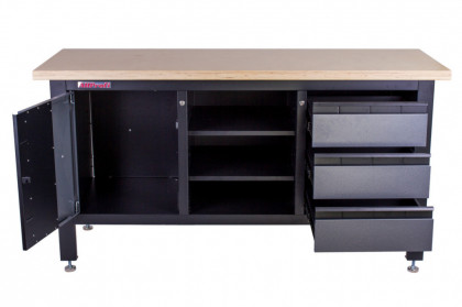 Dílenský ponk s masivní dřevěnou pracovní deskou - TSK7513-LS