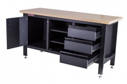 Dílenský ponk s masivní dřevěnou pracovní deskou - TSK7513-LS