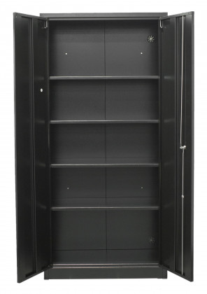 Rohový regálový systém s dílenskou skříní, 3 díly - AH1007