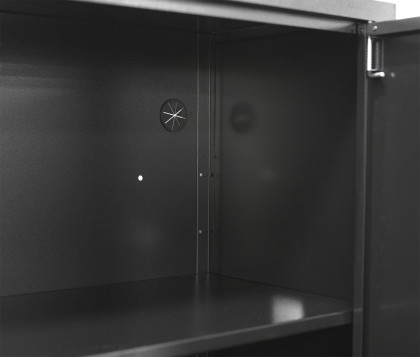 Rohový regálový systém s dílenskou skříní, 3 díly - AH1008