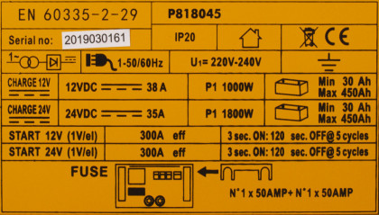 Nabíječka autobaterií 12/24 V - HTP818045