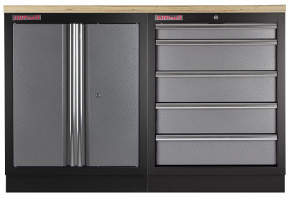 Sestava kvalitních PROFI dílenských skříněk s pracovní deskou - TGS1300BAL08 Grey