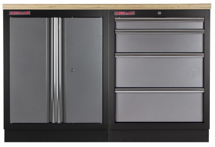 Sestava kvalitních PROFI dílenských skříněk s pracovní deskou - TGS1300BAL07 Grey