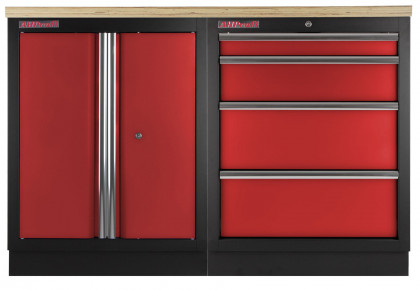 Sestava kvalitních PROFI RED dílenských skříněk s pracovní deskou - RTGS1300BAL07