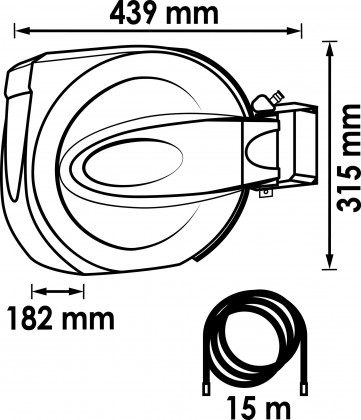Samonavíjecí buben s hadicí pro stlačený vzduch 15m, průměr 10mm - V7143-10