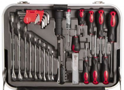 Profesionální sada nářadí v pojízdném kufru s gola sadou 1/2" a 1/4", 135 dílů - AH803132
