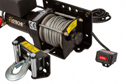 Elektrický lanový naviják 1000 W/12 V, max. zatížení 1361 kg - HT690008
