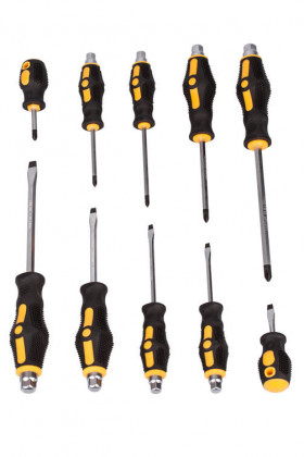 Sada úderových šroubováků 10 ks, magnetické hroty - HT241110