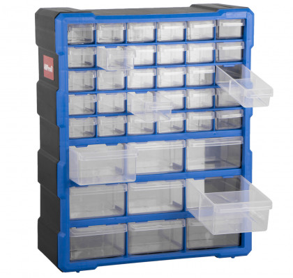 Plastový organizér / box na šroubky, 39 rozdělovníků - MW1502