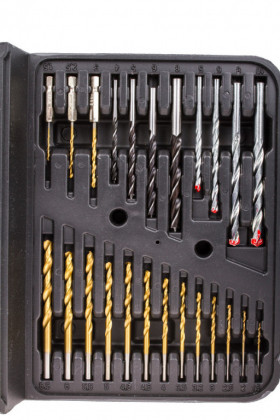 Sada vrtáků a bitů v plastovém kufru, 118ks - AH20118A