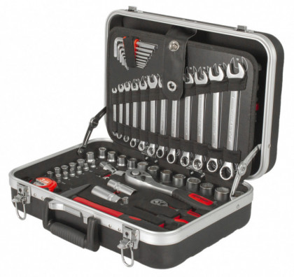 Sada nářadí v kufru s golou 1/2" a 1/4", 105 dílů - AH803105