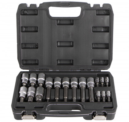 Hlavice s bity TORX 18 ks 1/2" a 1/4" v kovovém boxu - AH121801
