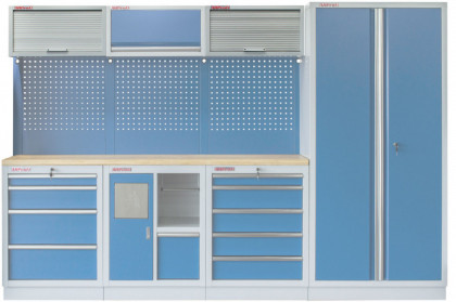 Celokovová závěsná skříňka PROFI BLUE s roletou 680x281x350 mm - MWGB1326A