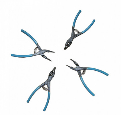 Sada kleští na pojistné kroužky ve výplni do dílenského vozíku, 4 díly - VV004KS01