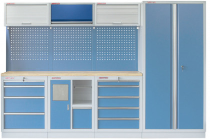 Celokovová závěsná skříňka PROFI BLUE s výklopnými dvířky 680x281x350 mm - MWGB1326