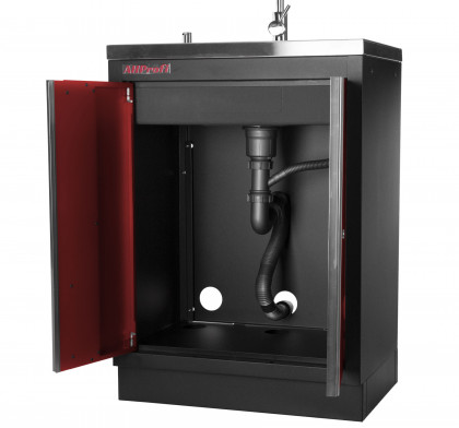 Celokovová dílenská skříňka PROFI RED s nerezovým dřezem - RTGC1300C