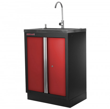 Celokovová dílenská skříňka PROFI RED s nerezovým dřezem - RTGC1300C