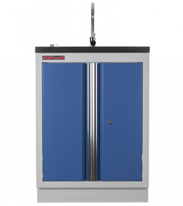 Celokovová dílenská skříňka PROFI BLUE s nerezovým dřezem - MTGC1300C