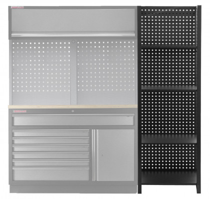 Kovový regál s děrovanou deskou, 680 x 458 x 2000 mm - TJA680